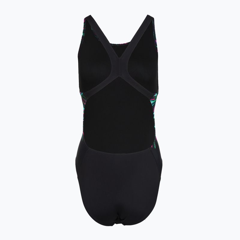Дамски цял костюм за плуване Speedo FL Placement Printed Powerback firework burst/black 2