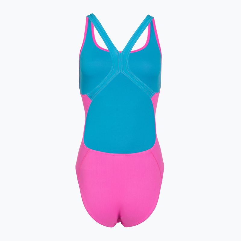 Дамски цял бански костюм Speedo Solid Powerback neon flamingo 2