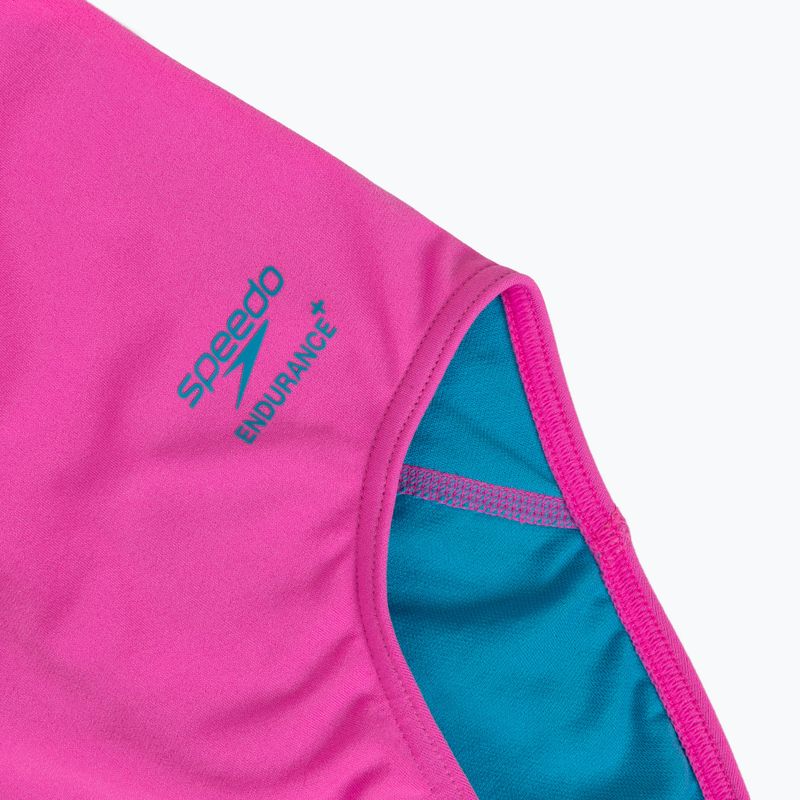 Дамски цял бански костюм Speedo Solid Powerback neon flamingo 3