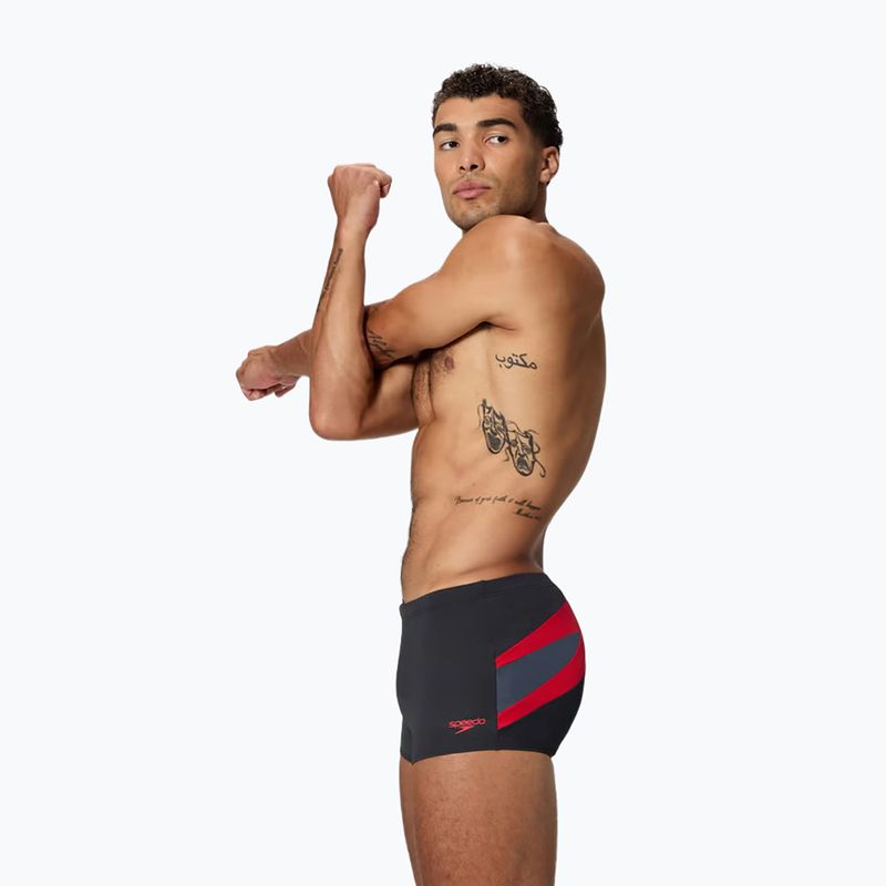 Мъжки боксерки за плуване Speedo Hyperboom Aquashort antracite/high risk red 3