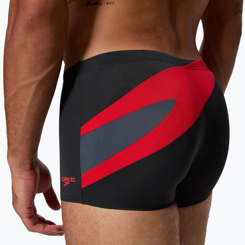 Мъжки боксерки за плуване Speedo Hyperboom Aquashort antracite/high risk red 5