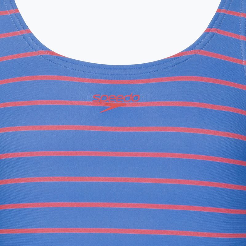 Детски цял бански костюм Speedo Stripe Print Medalist periwinkle blue 3