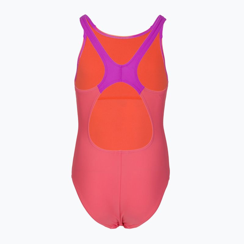 Детски цял бански костюм Speedo Print Pulseback розов/неонов виолетов 2