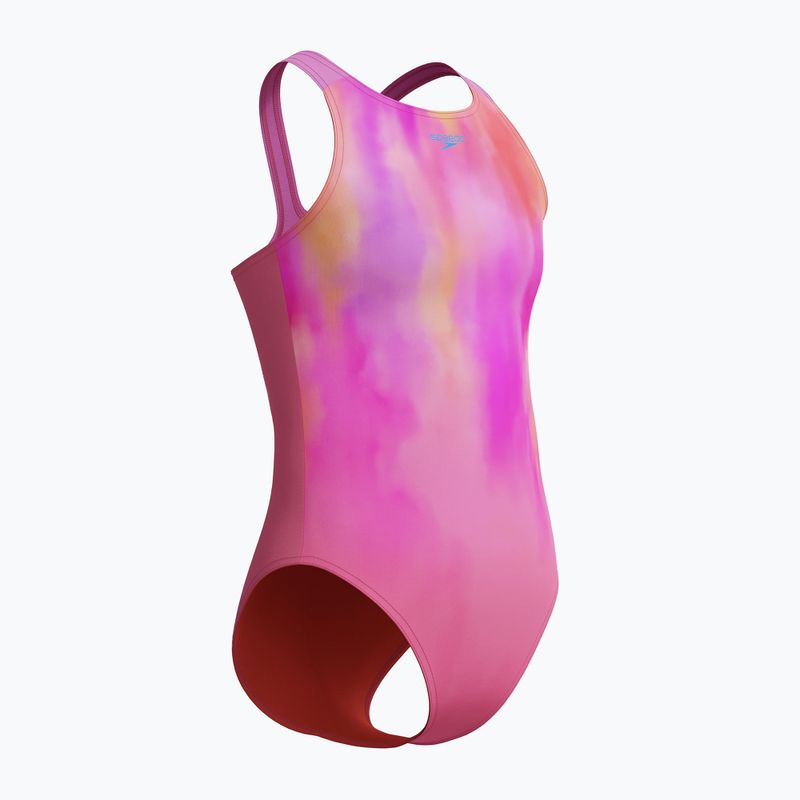 Детски цял бански костюм Speedo Print Pulseback розов/неонов виолетов 5