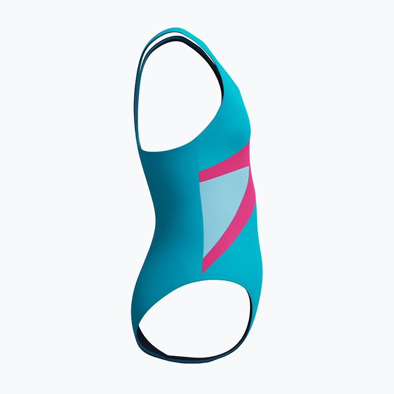 Детски цял бански костюм Speedo Hyperboom Butterfly Back mayan blue/margarita pink 4