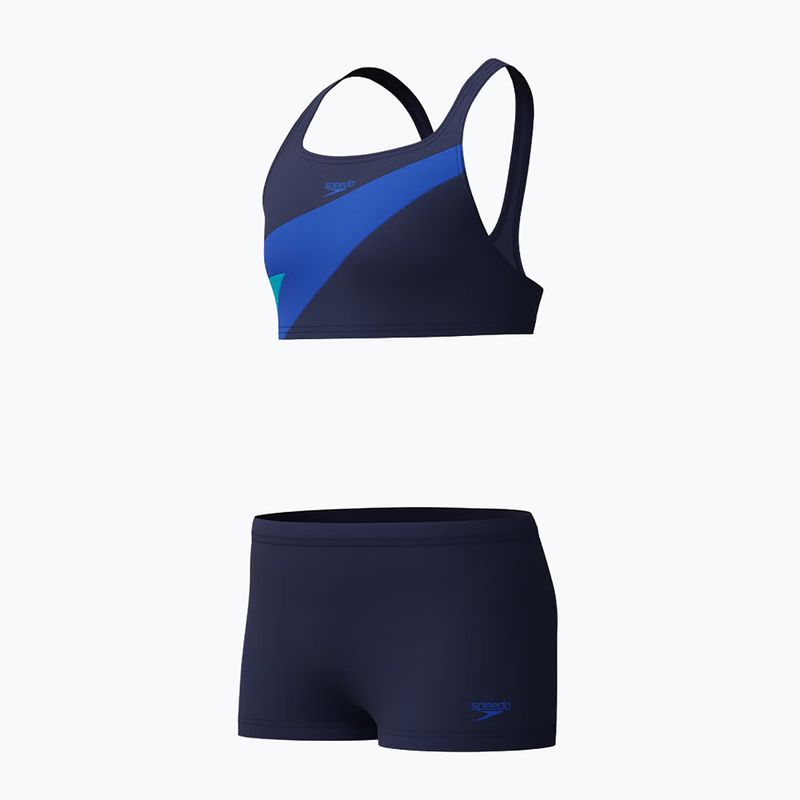 Детски бански костюм от две части Speedo Hyperboom Butterfly Back peacoat/deep sapphire 4