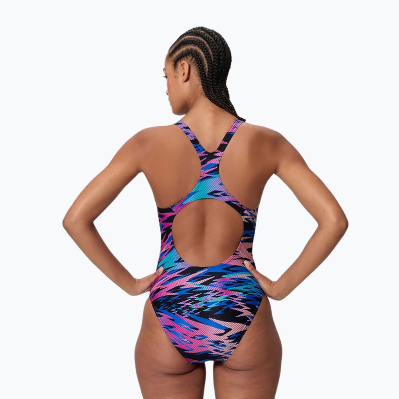 Дамски цял бански костюм Speedo Hyperboom Print Medalist anthracite 2