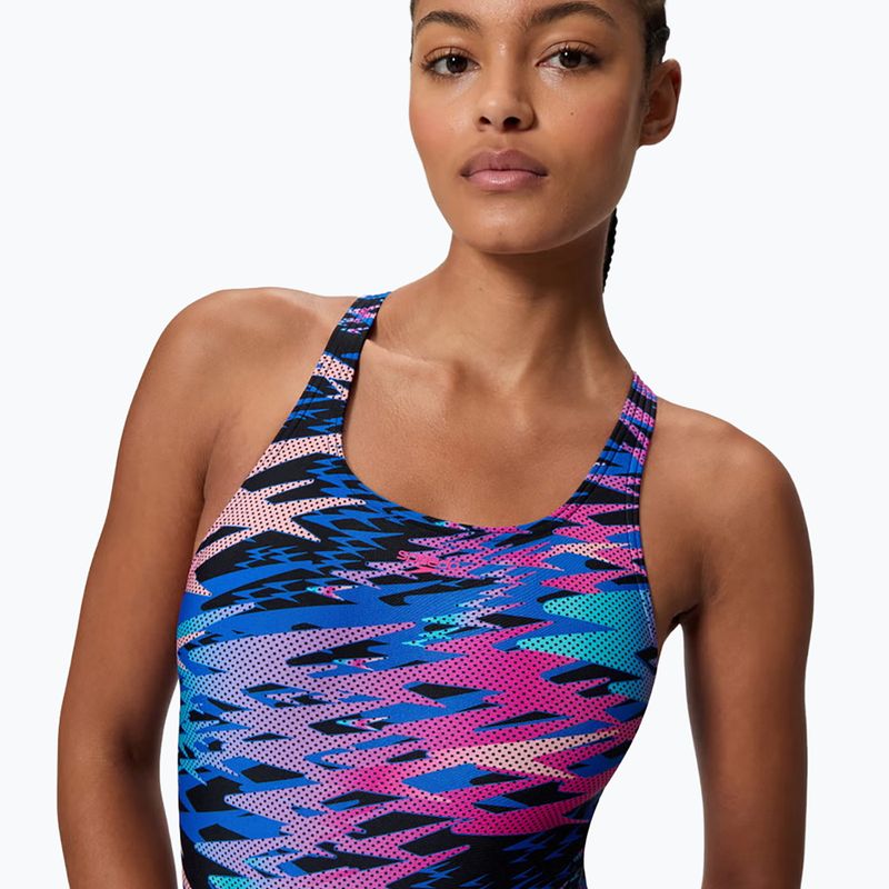 Дамски цял бански костюм Speedo Hyperboom Print Medalist anthracite 4