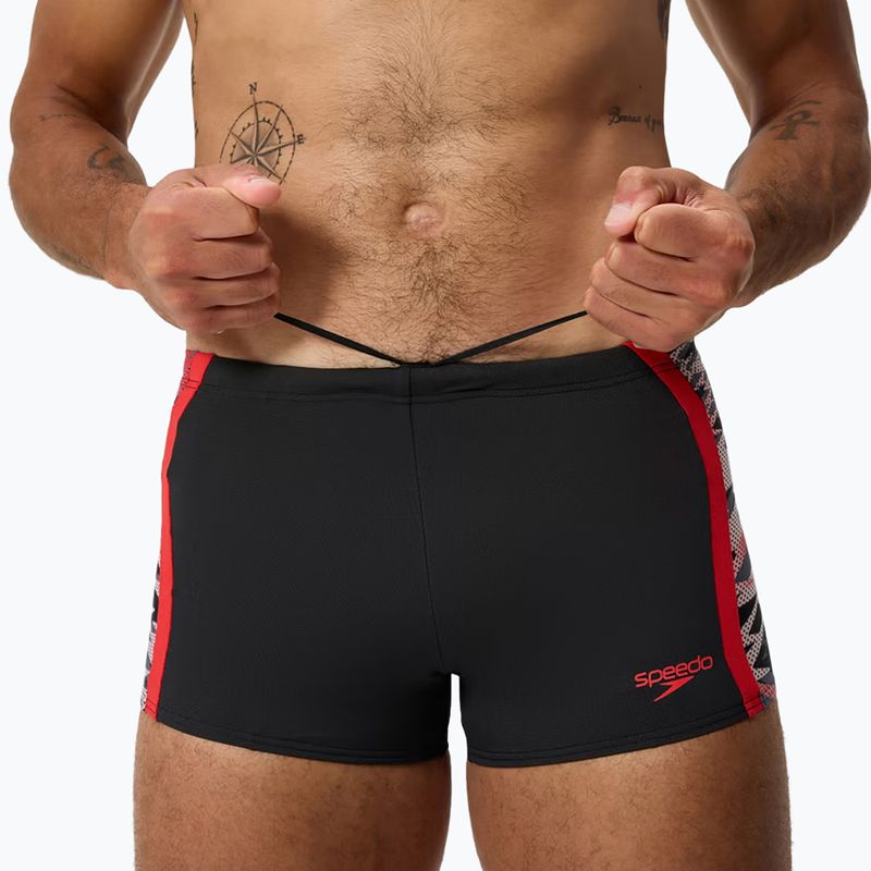 Мъжки боксерки за плуване Speedo Hyperboom Splice Aquashort anthracite/high risk red 4