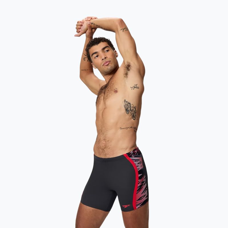 Мъжки шорти за плуване тип клин Speedo Hyper Boom Splice Mid anthracite/high risk red 3