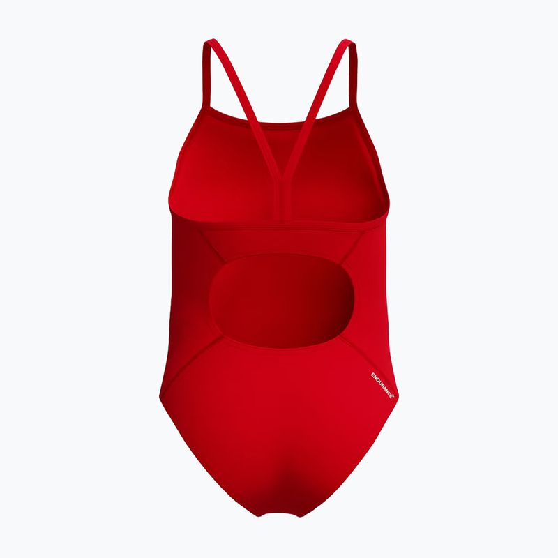 Детски цял бански Speedo Endurance+ Logo Thinstrap high risk red 2