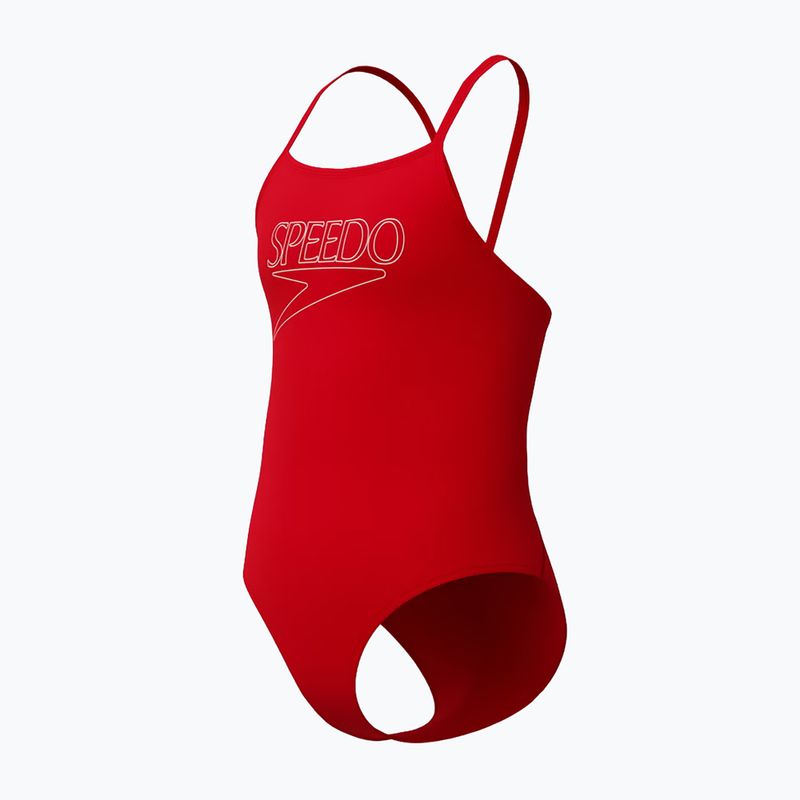 Детски цял бански Speedo Endurance+ Logo Thinstrap high risk red 3