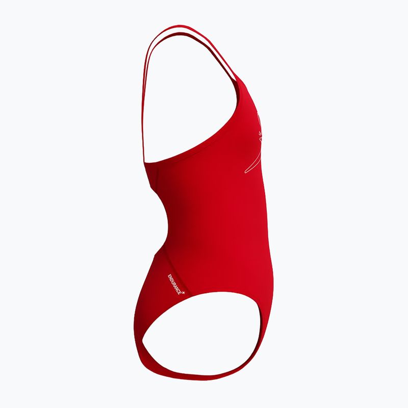 Детски цял бански Speedo Endurance+ Logo Thinstrap high risk red 4