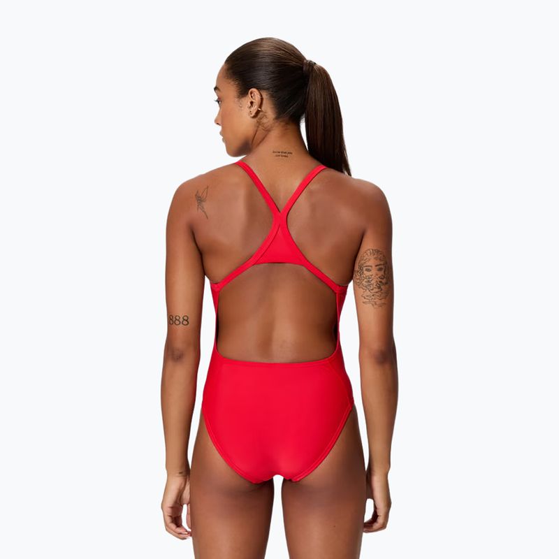 Дамски цял бански костюм Speedo Solid EnduraSoft Turnback team red 2