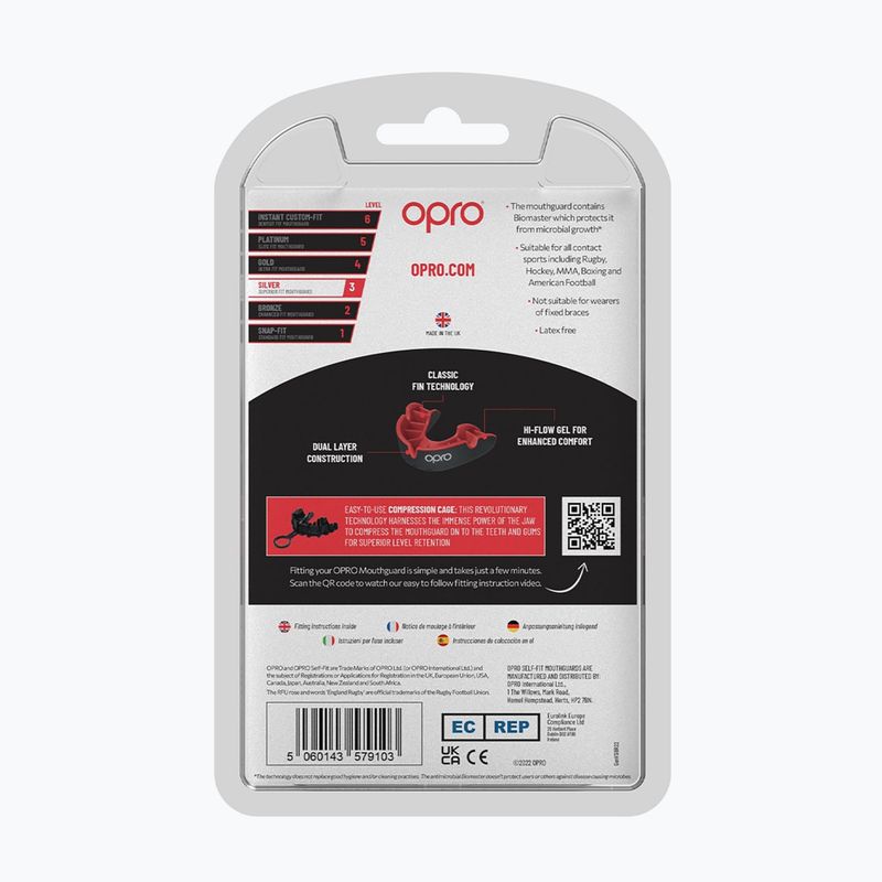 Протектор за челюст Opro Silver GEN4 black/red 3