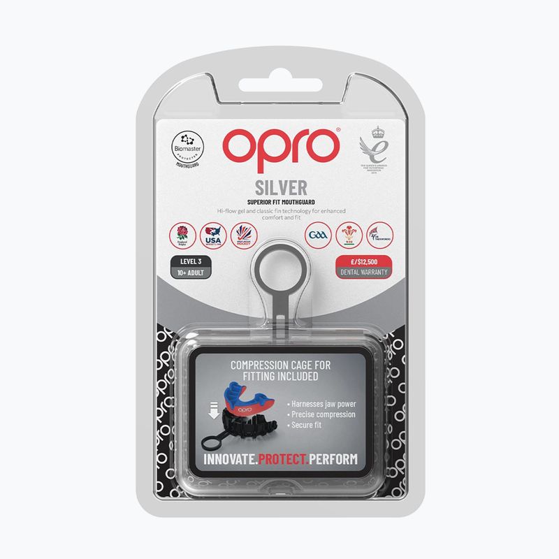 Протектор за челюст Opro UFC Silver red 2