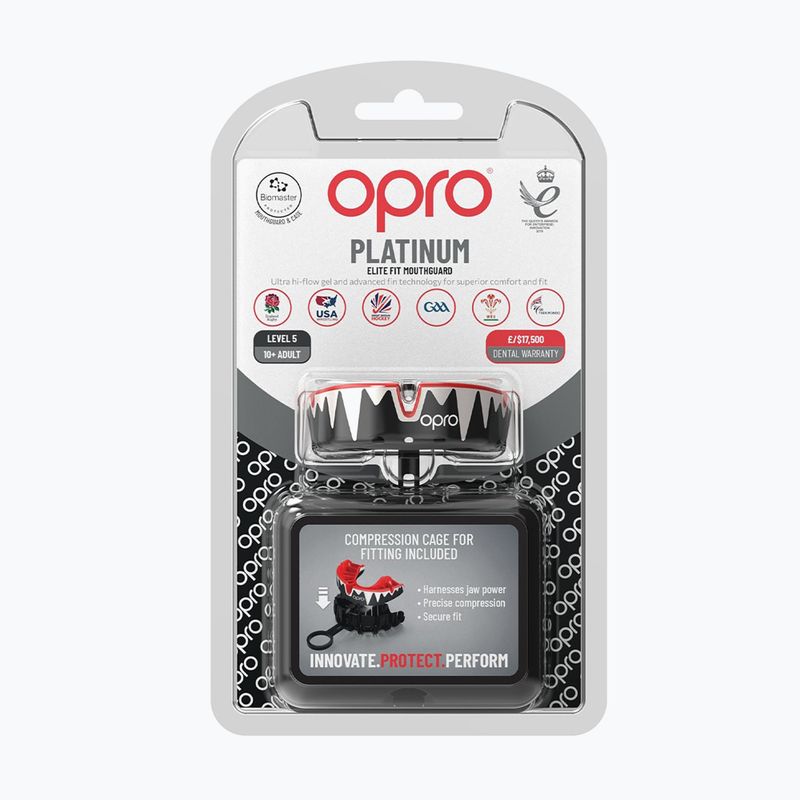 Протектор за челюст Opro Platinum black/white/red 2