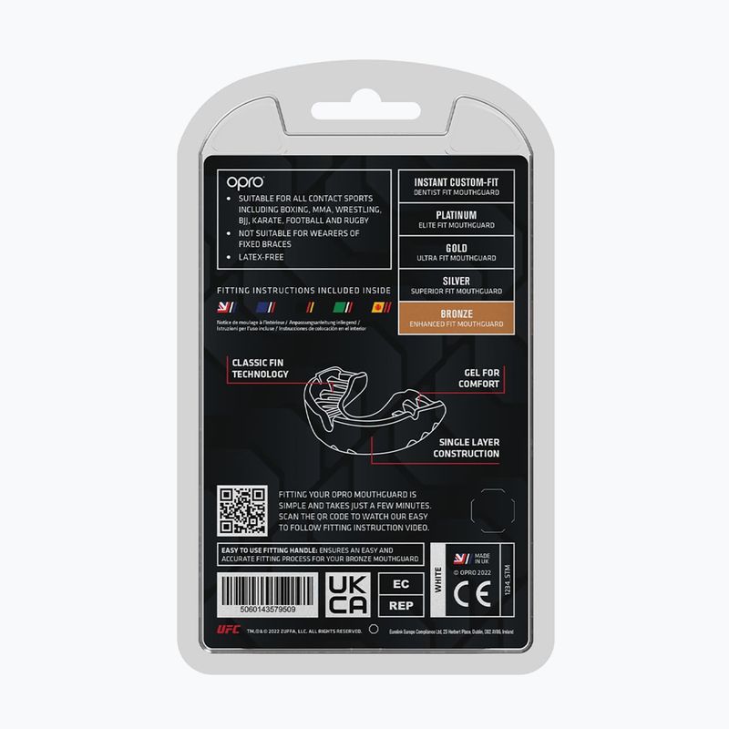 Opro UFC Bronze GEN2 бял протектор за челюст 3
