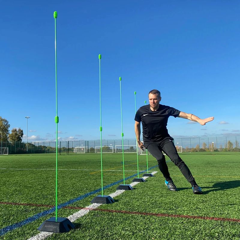 QuickPlay Agility Poles 10 тренировъчни пръта зелени 4