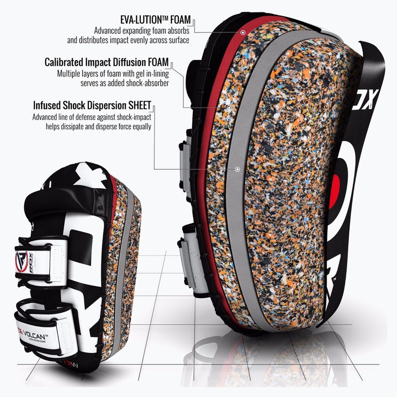 RDX T3 Muay Thai Training Shield Kick Pads бяло/черно 5