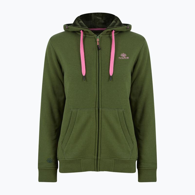 Дамска блуза с цип Navitas Lily Sherpa Hoody зелена