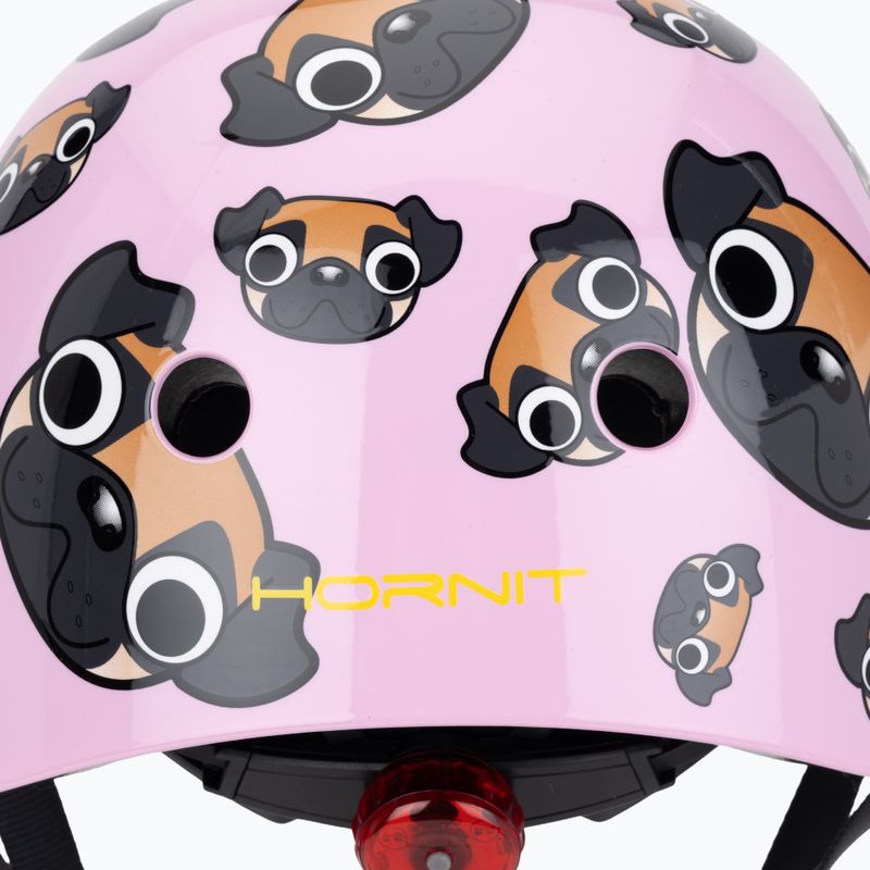Детска каска за велосипед Hornit Pug в розово/кафяво 7