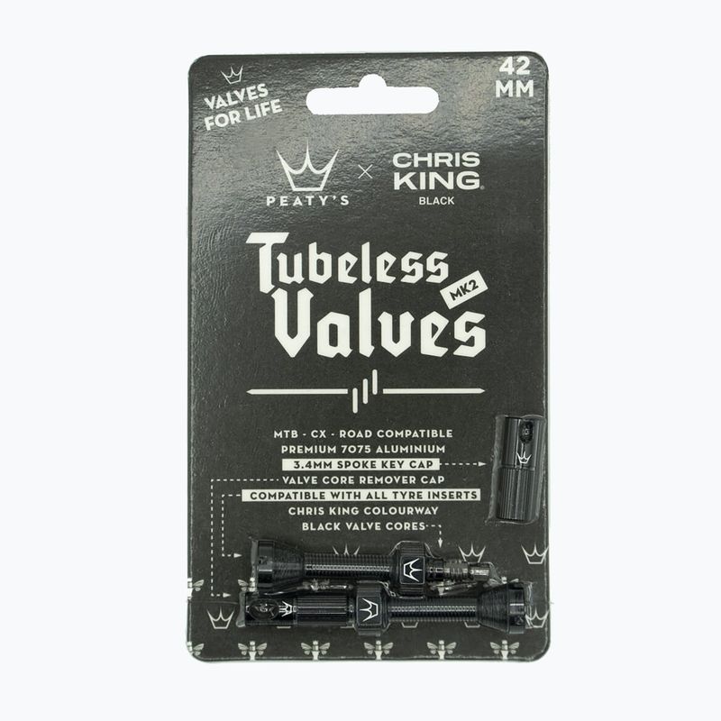 Wentyle Peaty'S X Chris King Mk2 безкамерни вентили PTV2-42-BLK-12 83770 2
