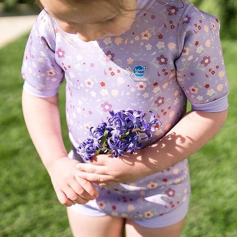 Детски неопренов костюм за плуване Splash About Happy Nappy lilac spring 4