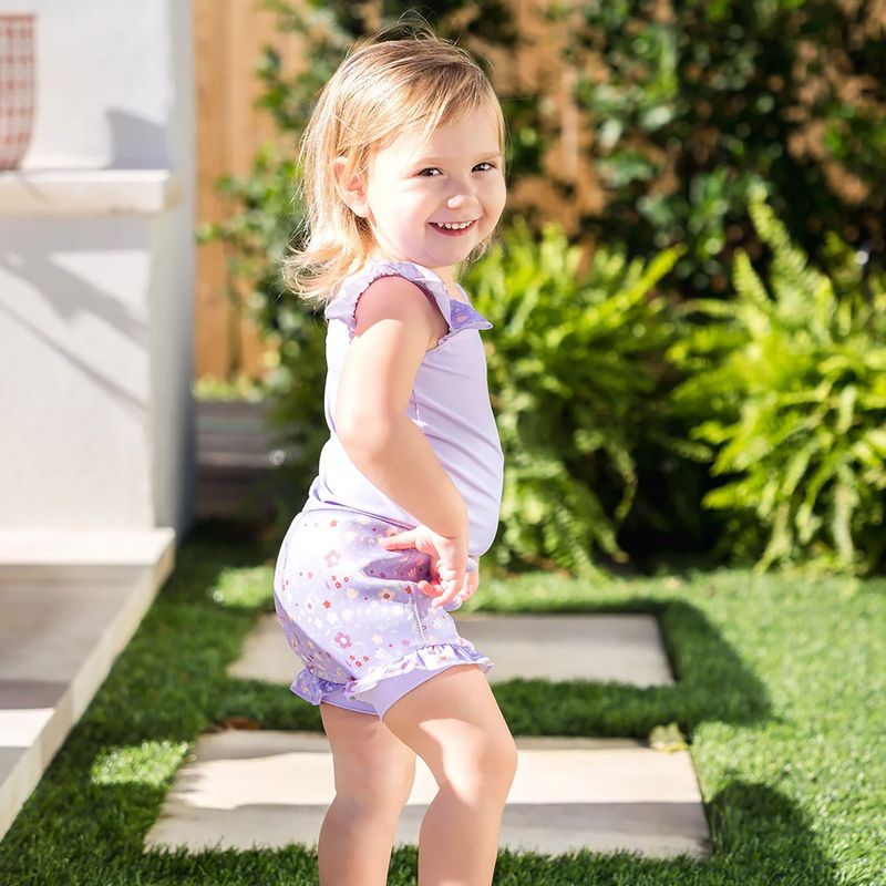 Детски бански от една част с пелена Splash About Happy Nappy Frills ягодово поле 5