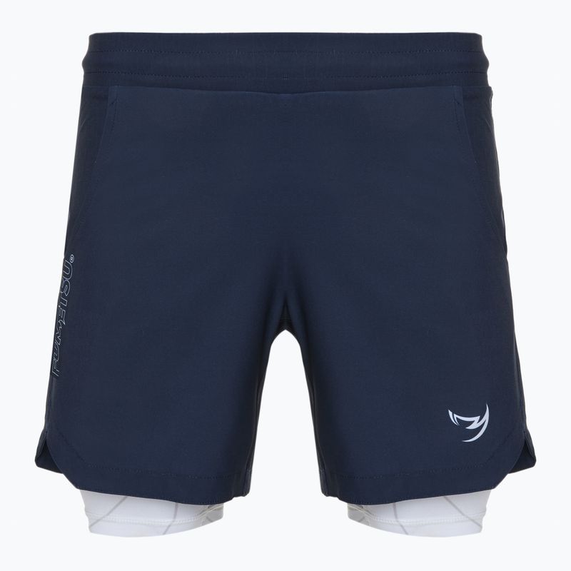 Мъжки шорти за тренировка FUMETSU Icon Dual Layer Training navy/ white