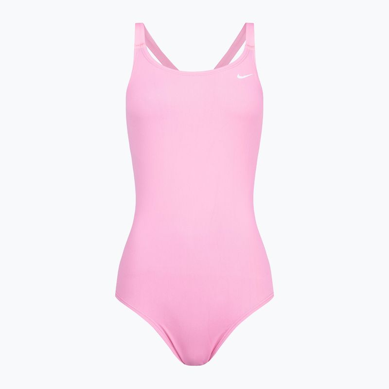 Дамски бански костюм от една част Nike Hydrastrong Solid Fastback, розов NESSA001-660