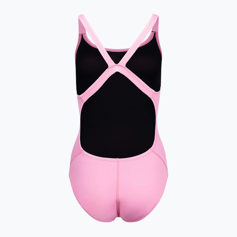 Дамски бански костюм от една част Nike Hydrastrong Solid Fastback, розов NESSA001-660 2