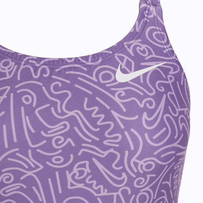 Дамски бански костюм от една част Nike Hydrastrong Multi Print Fastback space purple 3