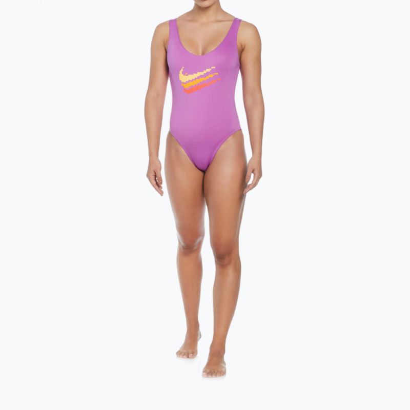 Дамски бански костюм от една част Nike Multi Logo U-Back fuchsia dream 9