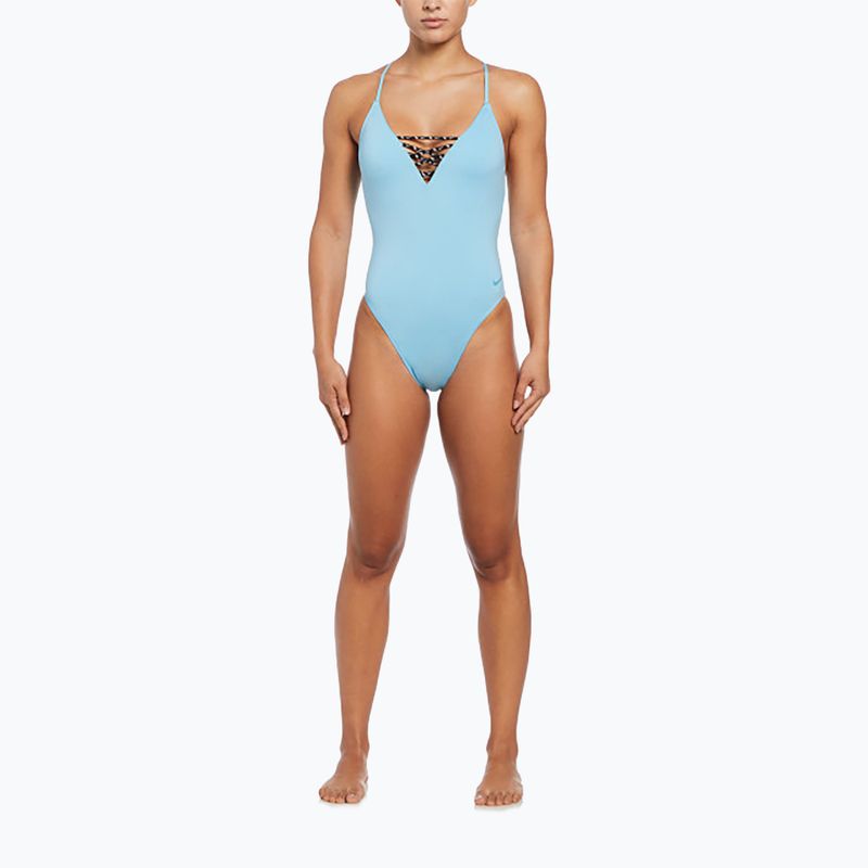 Дамски бански костюм от една част Nike Sneakerkini 2.0 Croccback Aquarius blue/scuba blue 2