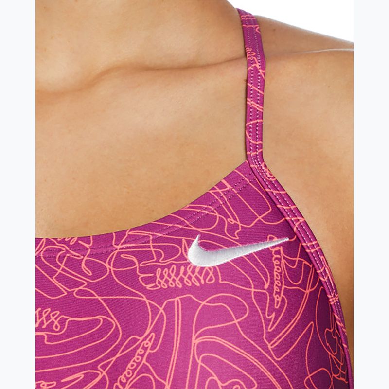 Дамски бански костюм от една част Nike Hydrastrong Multi Print Cutout hot fuchsia 4