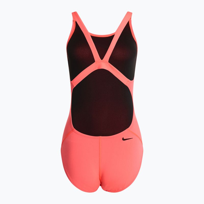 Дамски бански костюм от една част Nike Hydrastrong 3D Swoosh Fastback hot punch 2