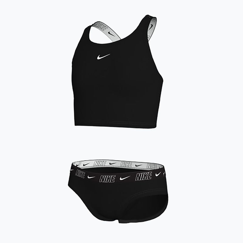 Детски бански от две части Nike Logo Tape Crossback Midkini черен 3