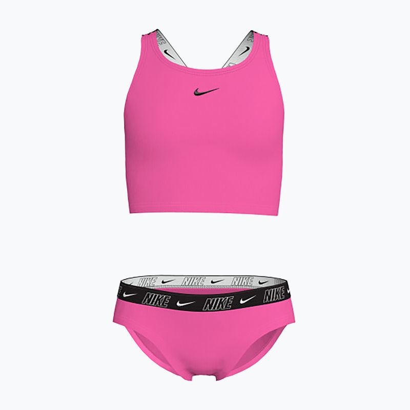 Детски бански от две части Nike Logo Tape Crossback Midkini хипер розово