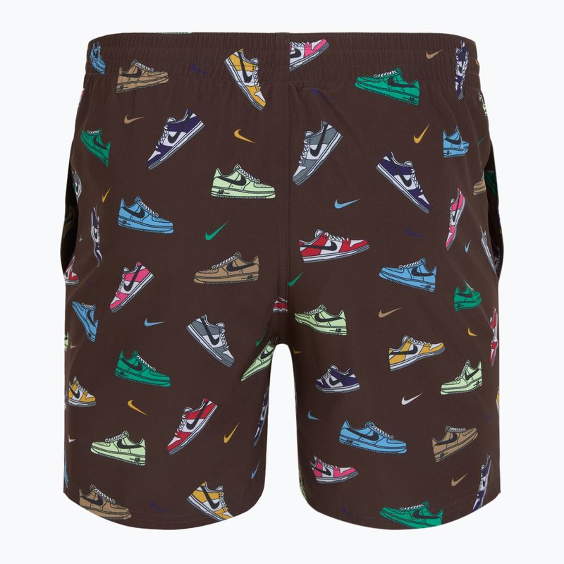Мъжки къси панталони за плуване Nike Multi Print 5" Volley в бароково кафяво 2