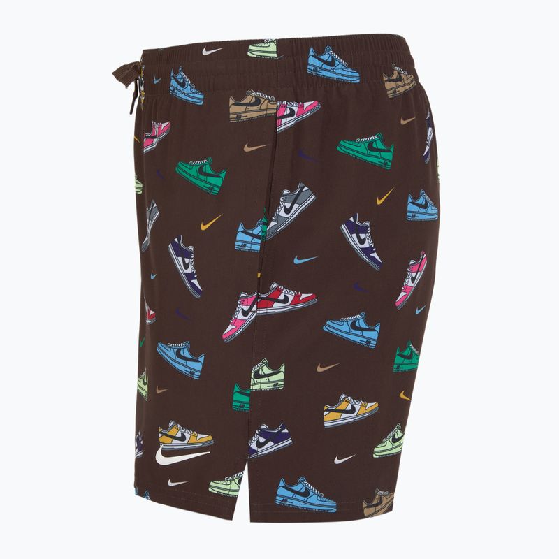Мъжки къси панталони за плуване Nike Multi Print 5" Volley в бароково кафяво 3