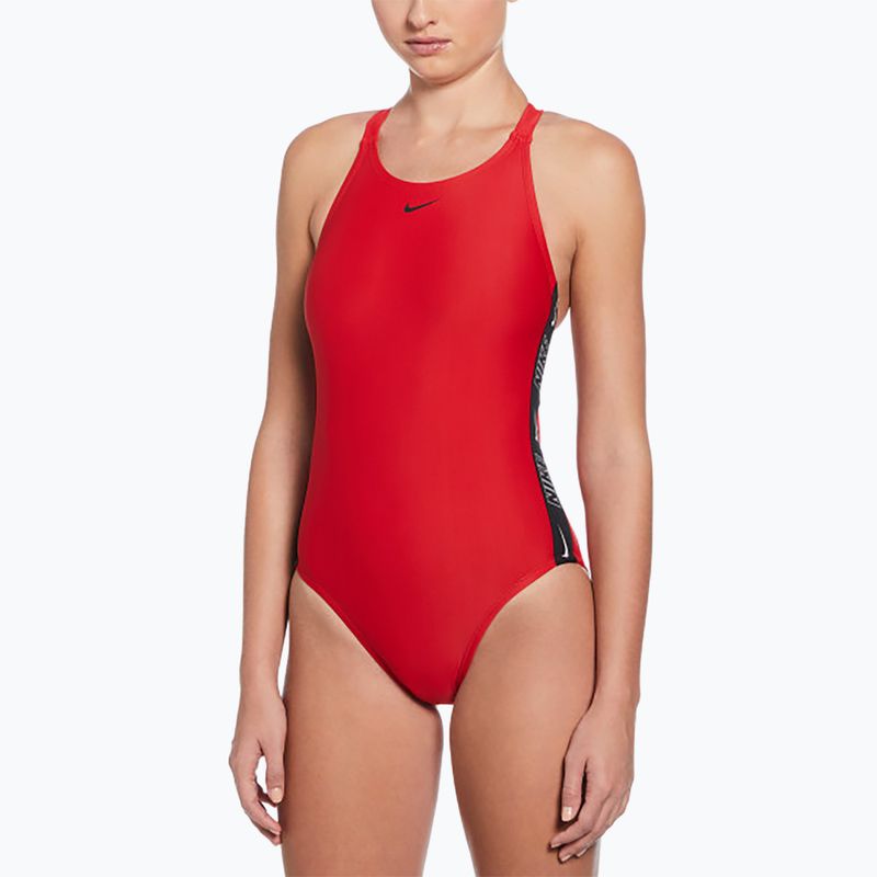 Дамски бански от една част Nike Logo Tape Fastback university red