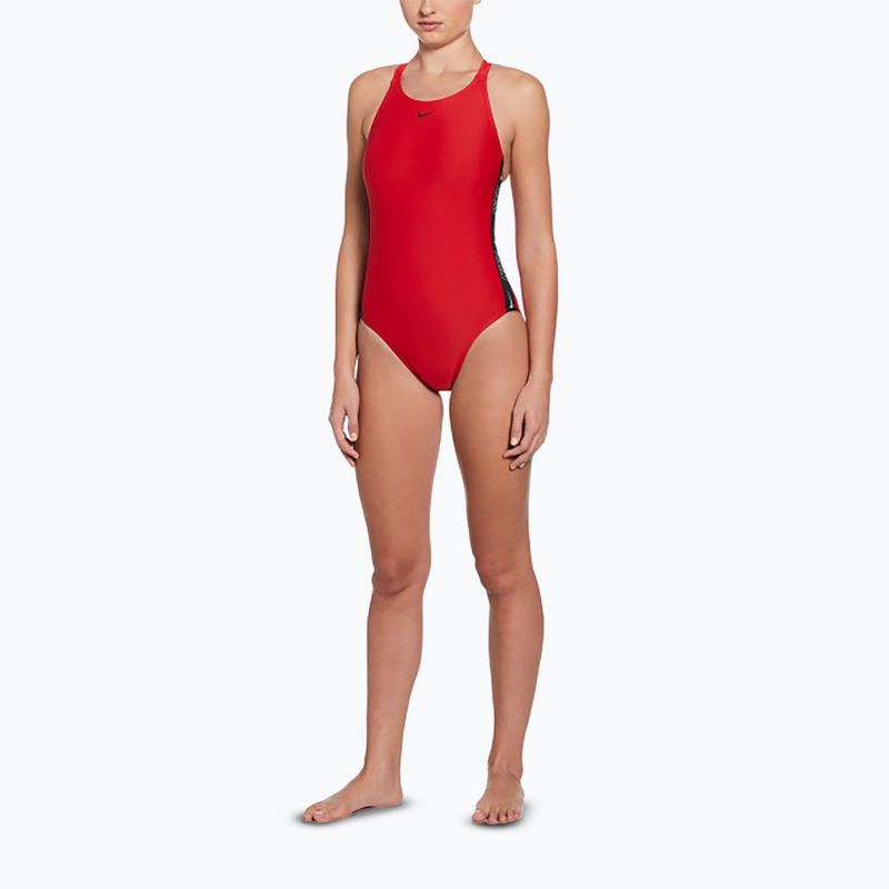 Дамски бански от една част Nike Logo Tape Fastback university red 2