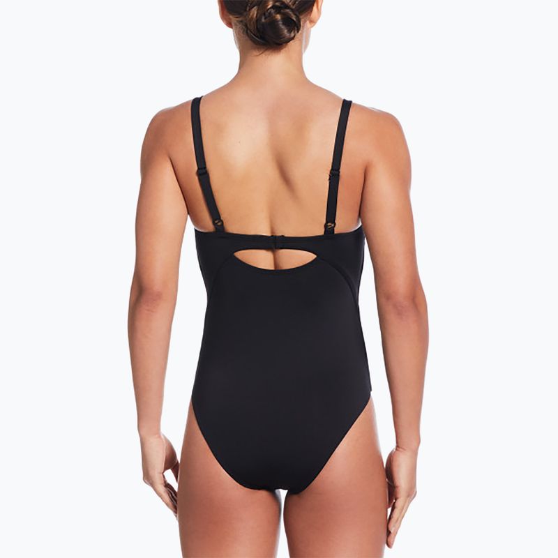 Дамски бански костюм от една част Nike Essential V-Neck black 3