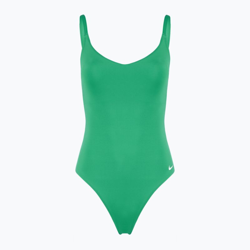 Дамски бански от една част Nike Essential V-Neck stadium green
