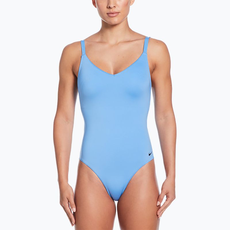 Дамски бански костюм от една част Nike Essential V-Neck university blue