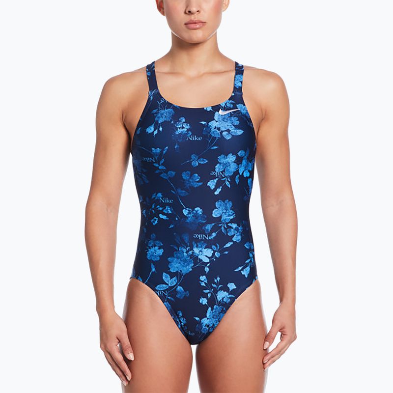Дамски бански костюм от една част Nike Hydrastrong Fastback midnight navy