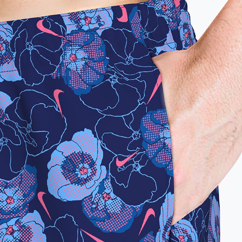 Мъжки шорти за плуване Nike Multi Poppy Print 5" Volley midnight navy 5