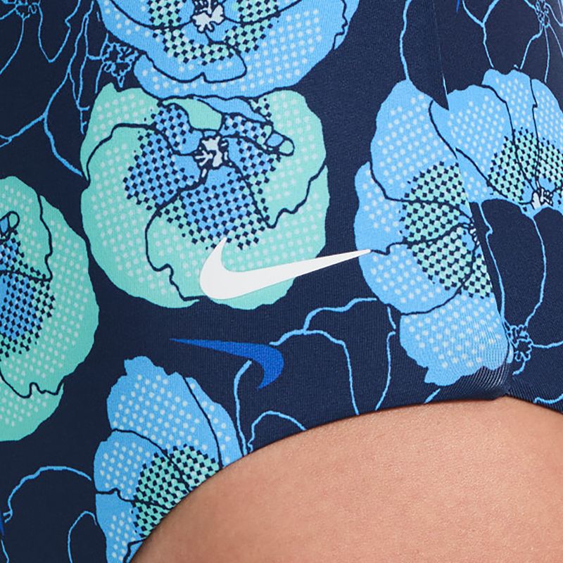 Дамски цял бански костюм Nike Poppy Print V-Neck midnight navy 5