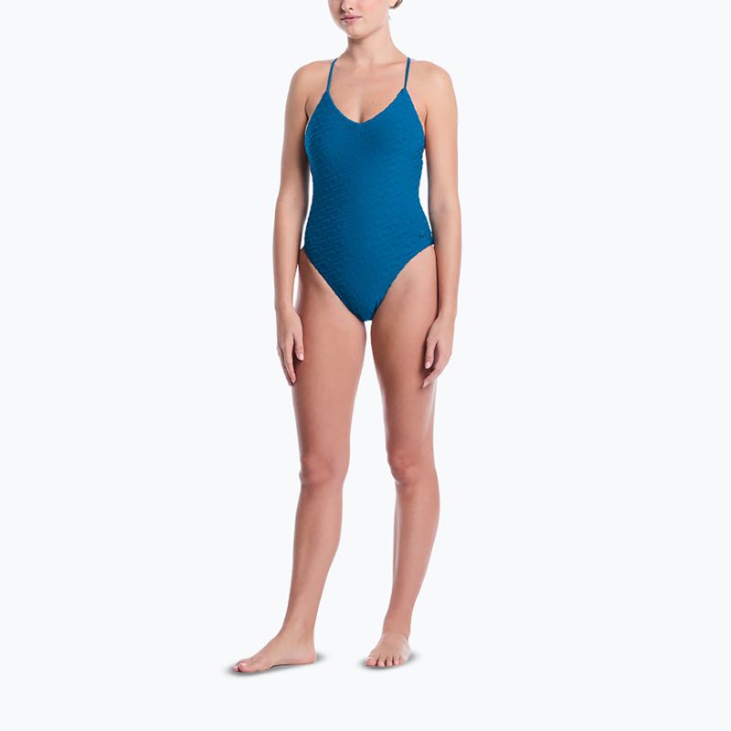 Дамски цял бански костюм Nike Swoosh Link Y-Back green abyss 2